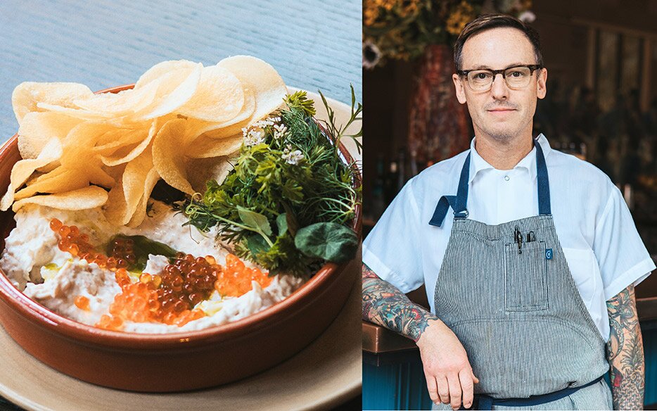 Chef Jonah Oakden and his dish