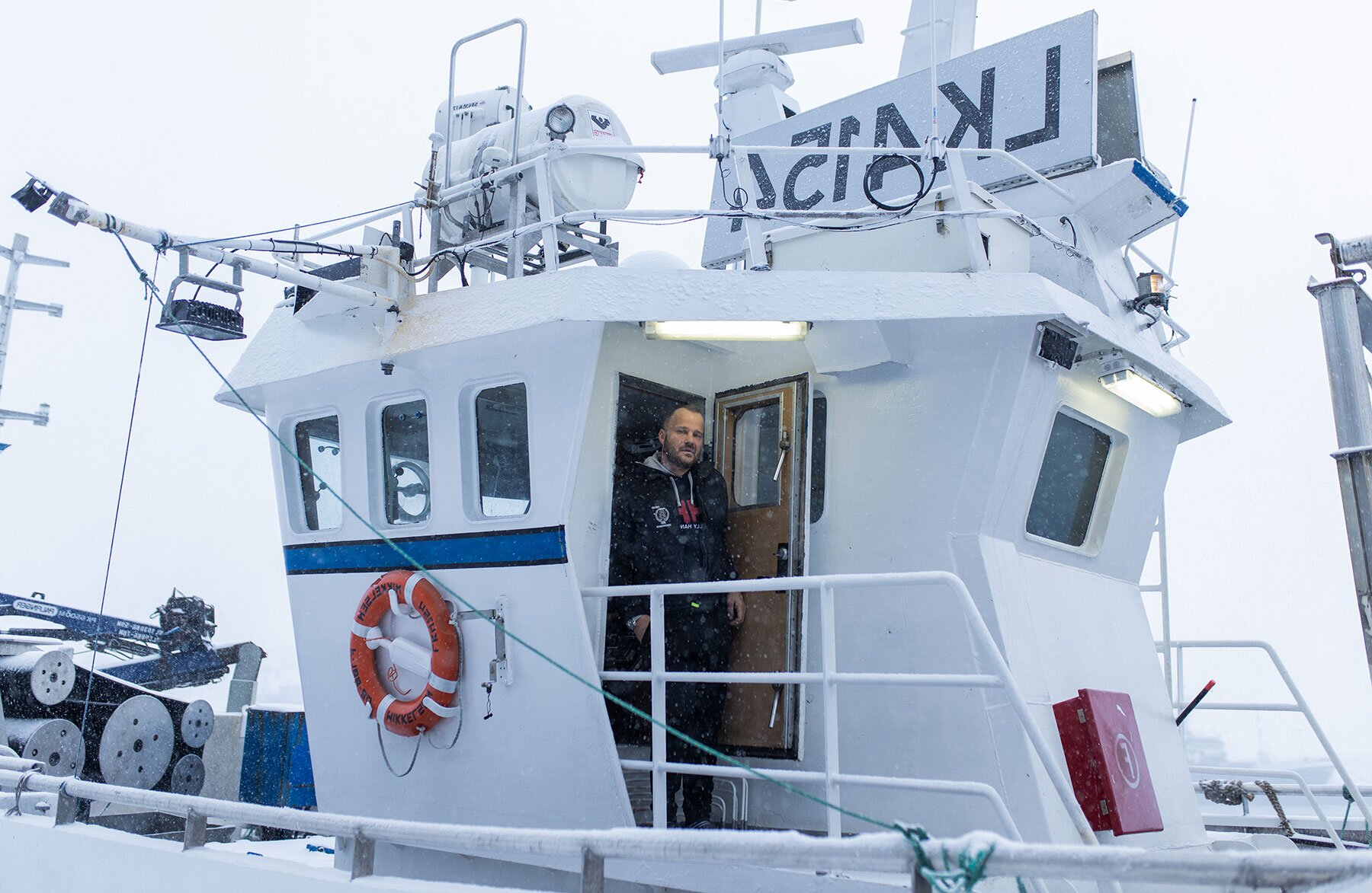 Mikal Solhaug on his boat