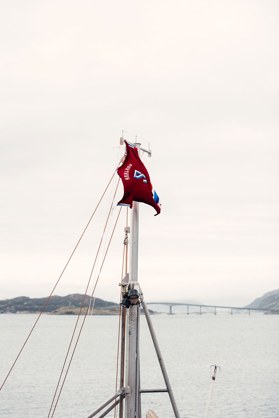 Norwegian boat on the sea
